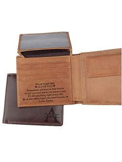 Personalized Engraved Wallet, Custom Photo Leather Wallet for Men, Perfect Gifts for Husband,Dad,Son,BF,Groomsmen