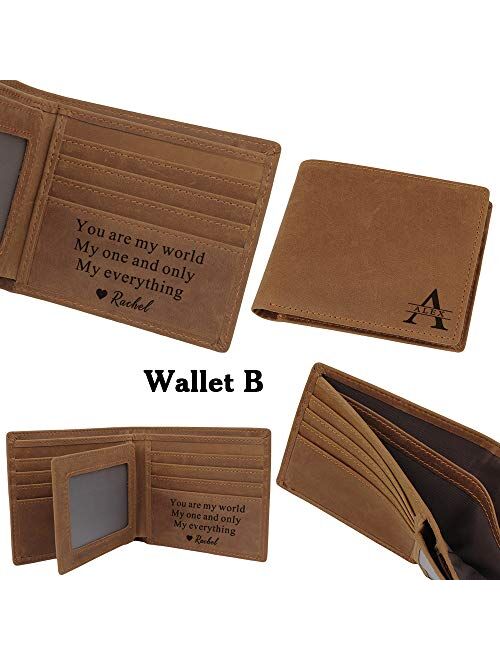 Personalized Engraved Wallet, Custom Photo Leather Wallet for Men, Perfect Gifts for Husband,Dad,Son,BF,Groomsmen