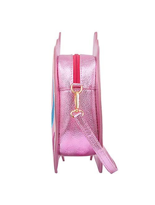 HDE 3D Glitter Unicorn Crossbody Purse Bag for Teens Girls Women Novelty Handbag