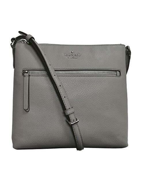 Kate Spade New York Jackson Top Zip Crossbody Bag Pebble Leather Soft Taupe Gray, Large