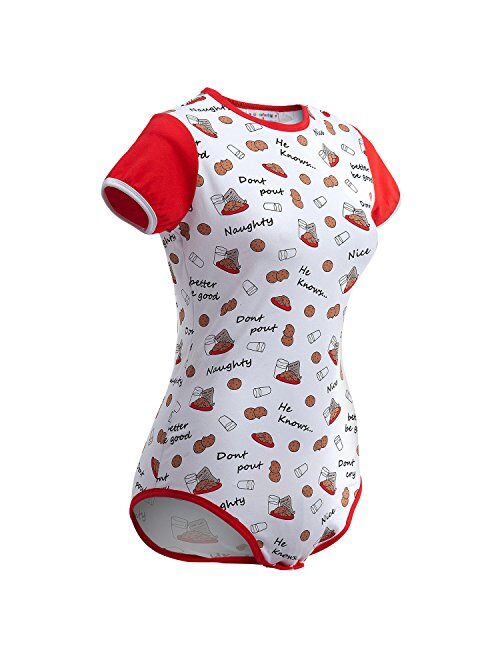 Littleforbig Adult Baby Diaper Lover ABDL Button Crotch Romper Onesie - Cookie Milk Pattern