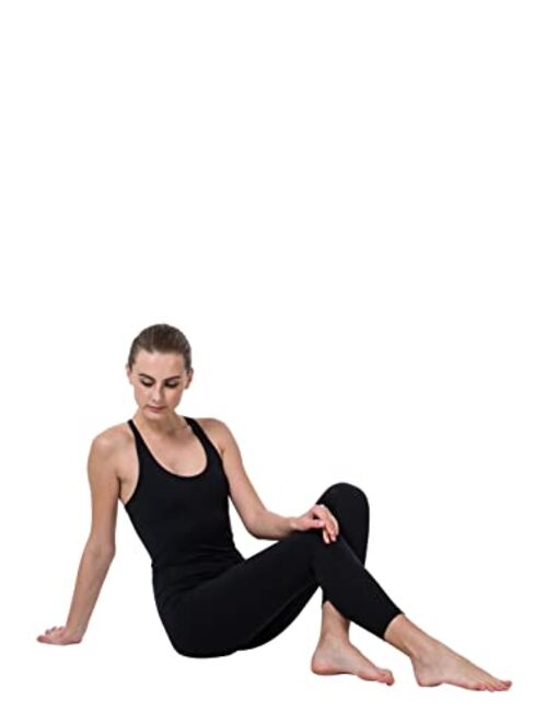 LOVESOFT Women's Sleevesless Bodysuit Dance Unitard, Backless Bodycon Rompers Jumpsuits for Workout Yoga