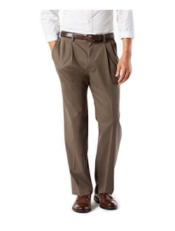 Men's Classic Fit Pleated Khaki Pants