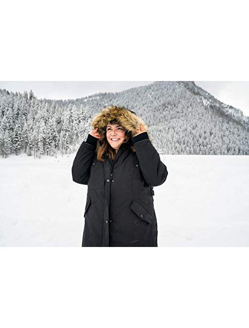 Alpine North Size Womens Vegan Down Parka Winter Jacket Plus
