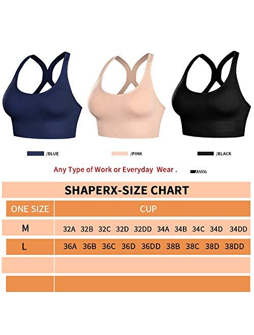 Racerback Sports Bras for Women Pull-On Closure high Impact Yoga Workout Tops
