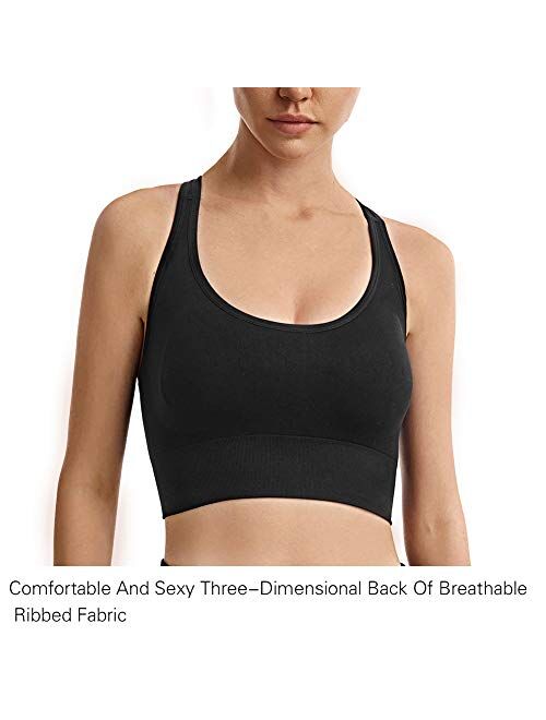 Racerback Sports Bras for Women Pull-On Closure high Impact Yoga Workout Tops