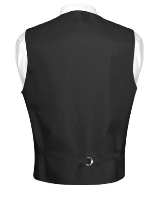 Vesuvio Napoli Men's Paisley Design Dress Vest & Necktie Navy Blue Color Neck Tie Set