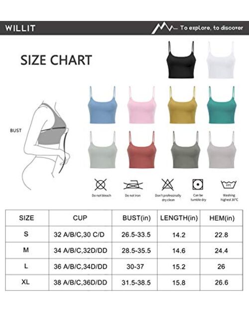 Willit Women's Padded Sports Bra Yoga Fitness Workout Running Shirts Athletic Tank Top