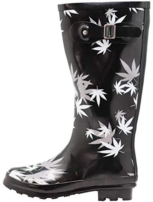 NORTY Women's Hurricane Wellie - 14 Solids and Prints - Glossy & Matte Waterproof Hi-Calf Rainboots