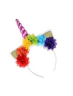 Love Sweety Unicorn Flower Crown Headband Animal Ear Headband
