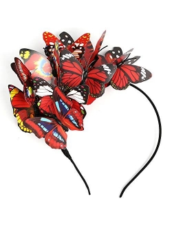 Coucoland Butterfly Fascinator Hat Kentucky Derby Fascinators Boho Style Headband Butterfly Headpiece