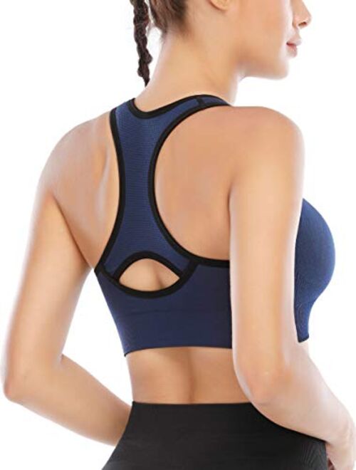 Heathyoga Padded Sports Bra for Women High Impact Workout Bras for Women Sports Bra Pack Racerback Yoga Bra Everyday Bra