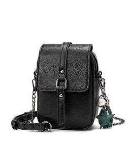 Small Crossbody Purses for Women Leather Designer Phone Bag Adjustable Long Strap with Headphone Port