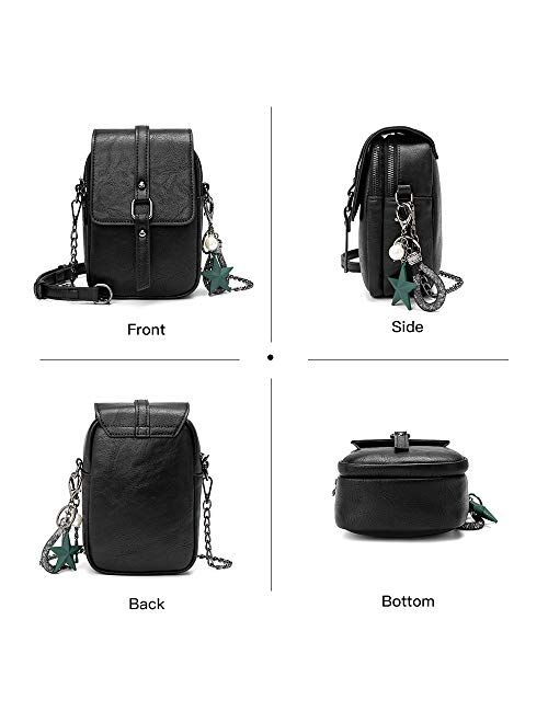Small Crossbody Purses for Women Leather Designer Phone Bag Adjustable Long Strap with Headphone Port