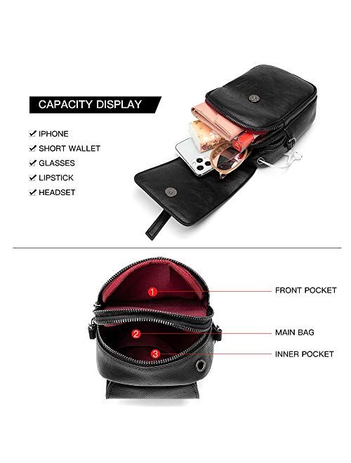 Small Crossbody Purses for Women Leather Designer Phone Bag Adjustable Long Strap with Headphone Port
