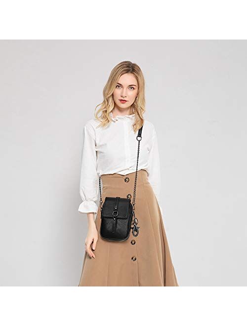 Small Crossbody Purses for Women Leather Designer Phone Bag Adjustable Long Strap with Headphone Port
