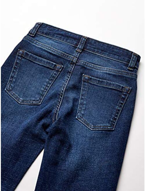 Amazon Essentials Kids Boys Stretch Straight-Fit Jeans, Kumo Dark Wash, 6 Husky
