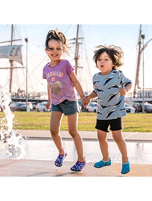 hiitave Kids Water Shoes Non-Slip Quick Dry Swim Barefoot Beach Aqua Pool Socks for Boys & Girls Toddler