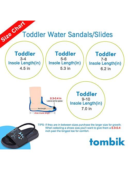 tombik Toddler Boys & Girls Beach/Pool Slides Sandals | Kids Water Shoes