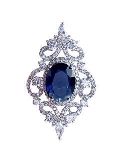 SELOVO Wedding Formal Accessory Cubic Zirconia Brooch Pendant Pin