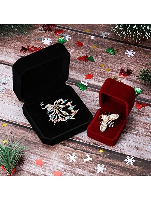 Hicarer 9 Pieces Woman Animal Brooch Pins Set Vintage Crystal Pin Dragonfly Butterfly Hummingbird Owl Elephant Peacock Bee Colorful Retro Animal and Insect Shape with Rhi