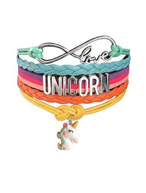 Unicorn Gifts for Girls - Unicorn Drawstring Backpack/Makeup Bag/Bracelet/Inspirational Necklace/Hair Ties