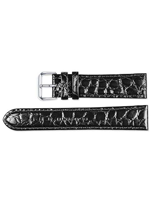 Fossil deBeer - Alligator Grain Leather Replacement Watch Band Strap - Extra Long Length - 8.75" Long - Widths: 16mm, 18mm, 19mm, 20mm