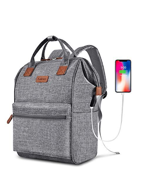 BRINCH Laptop Backpack Wide Open Computer Backpack Laptop Bag with USB Charging Port