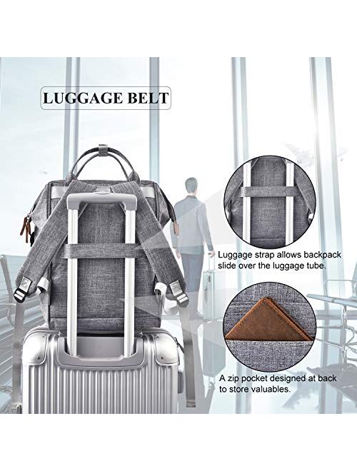 BRINCH Laptop Backpack Wide Open Computer Backpack Laptop Bag with USB Charging Port