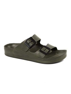 FUNKYMONKEY Comfort Slides Double Buckle Adjustable Flat Sandals