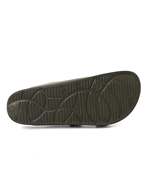 FUNKYMONKEY Comfort Slides Double Buckle Adjustable Flat Sandals