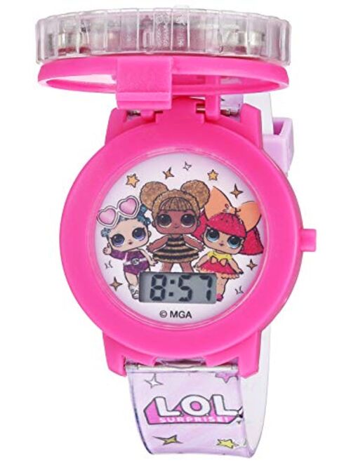 Accutime L.O.L. Surprise! Girls' Quartz Watch with Plastic Strap, Pink, 17.4 (Model: LOL4042)