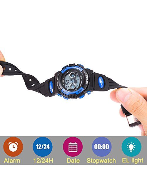 Kid Watch LED Sport 30M Waterproof Multi Function Digital Wristwatch for Boy Girl Children Gift