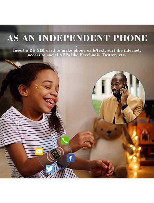 Funntech Smart Watch for Kids with Pedometer Bluetooth Unlocked 2G GSM Phone Call 1.54 Inch Touchscreen Camera