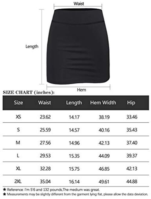 BLEVONH Women Tennis Skirts Inner Shorts Elastic Sports Golf Skorts with Pockets