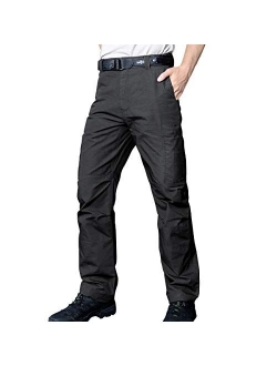 Men's Waterproof Tactical Cargo Pants Lightweight Ripstop Hiking Work Pants with Pockets
