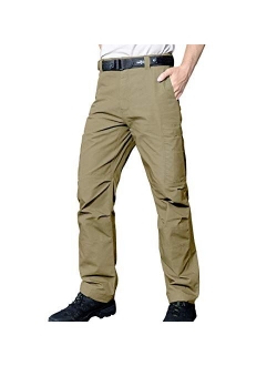 Men's Waterproof Tactical Cargo Pants Lightweight Ripstop Hiking Work Pants with Pockets