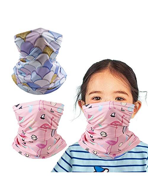 2PCS Neck Gaiter Bandanas Masks Magical Multi Protection Head wear For Kids