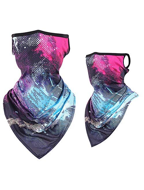 Etistta Neck Gaiter Bandana with Ear Loops Scarf Face Cover Balaclava for Men Women