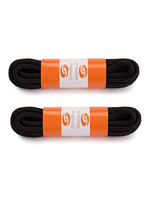 OrthoStep Round Athletic Shoelaces 2 Pair Pack - Made in the USA