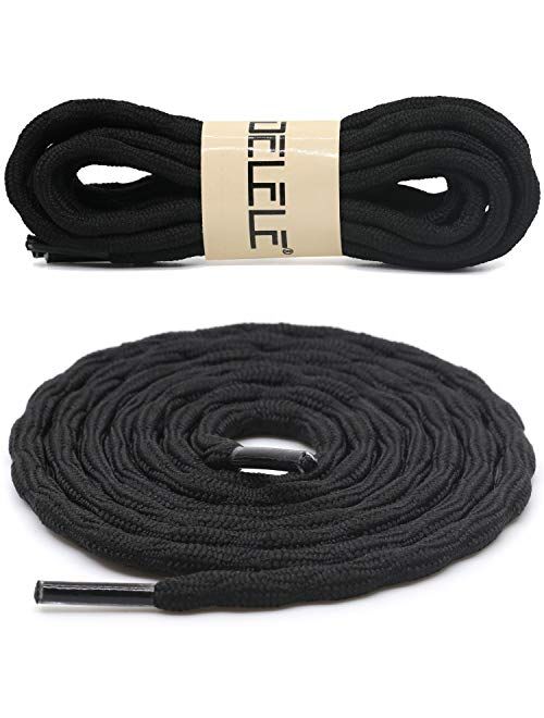 DELELE 2 Pair Round Wave Shape Non Slip Heavy Duty and Durable Outdoor Climbing Shoelaces Hiking Shoe Laces Shoestrings