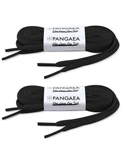 [2 Pair] Pangaea Oval Shoelaces Half Round Semi-Round 1/4INCH Shoe Laces More Colors and Lengths