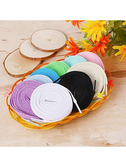 Auihiay 18 Pairs 47 Inch Flat Shoelaces Colored Shoestrings for Sneakers Shoes Sport Shoes, 18 Colors