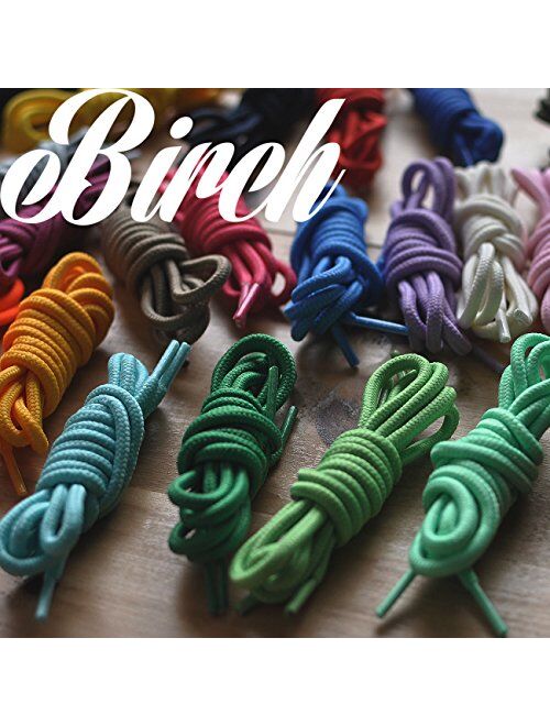 BIRCH's Round Shoelaces 27 Colors 3/16