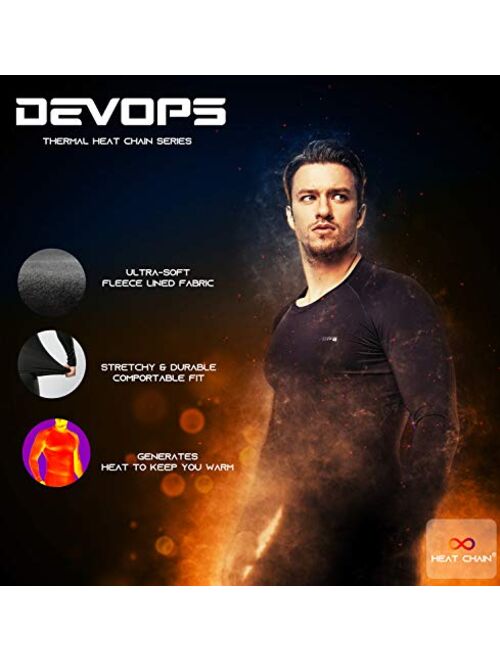 DEVOPS Men's (Pack of 2) Thermal Underwear Shirt Compression Baselayer Long-Sleeve Tops
