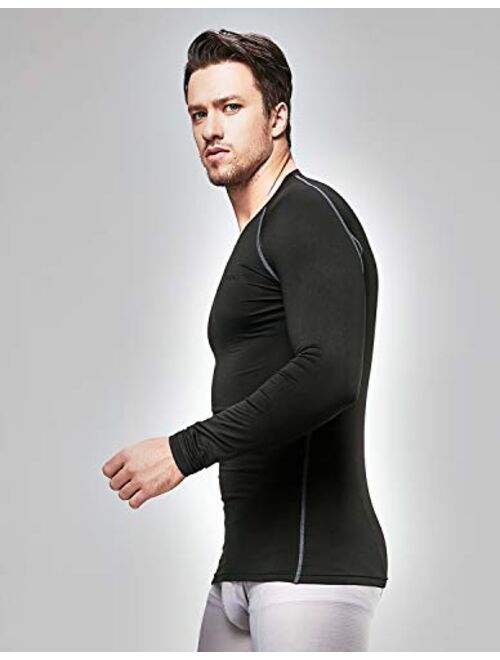 DEVOPS Men's (Pack of 2) Thermal Underwear Shirt Compression Baselayer Long-Sleeve Tops