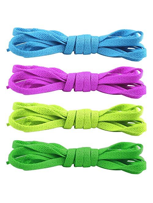 ISusser 20 Pairs 47 inch Flat Colored Athletic Shoe Laces for Sports Shoes Boots Sneakers Skates