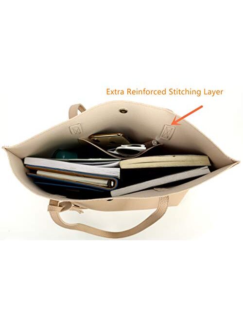 Nodykka Women Tote Bags Top Handle Satchel Handbags PU Faux Leather Tassel Shoulder Purse