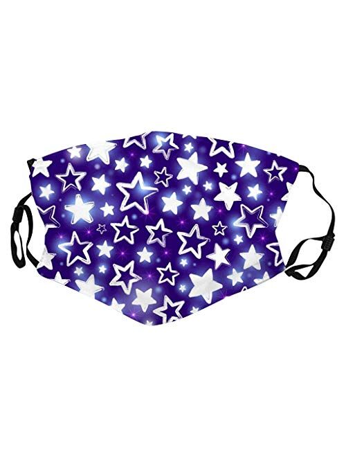 Women Men Face Bandanas With Floral Exotic Printed with Adjustable Earloop Face-Macks