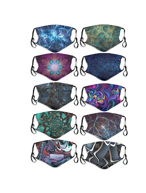 Womens Reusable Washable Face Bandanas Covers, Cute Printed Face Guard Anti Pollution Dust Free Mouth Scarf